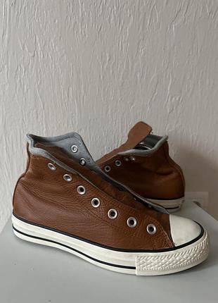 Шкірчні кеди converse на байці 38