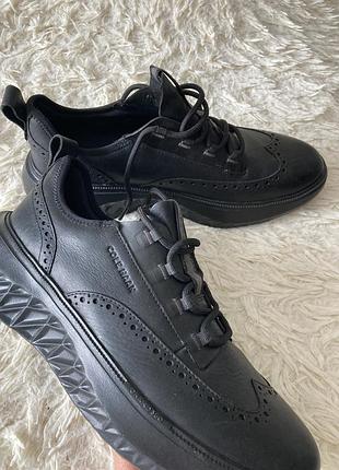 Чорні шкіряні кросівки- оксфорди/броги cole haan zerogrand wfa (world footwear association / wingtip sneaker).