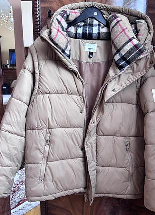 Пуховик burberry бежева куртка барбері