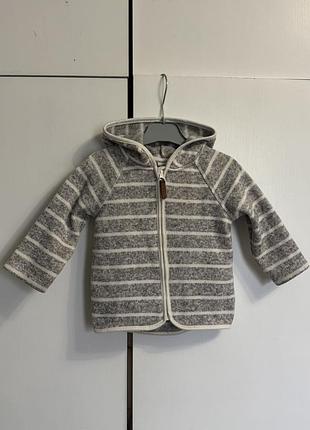 Кофта h&m унісекс тепла, сіра в смужку, розмір 74