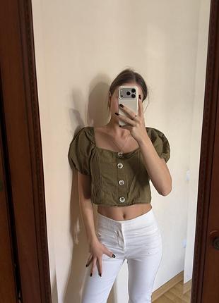 Нарядний хакі топ river island