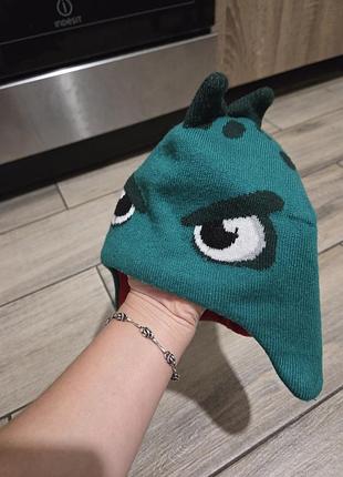 Теплая шапка динозавр на осень/зима 4-8p h&amp;m