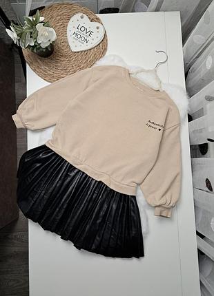 Стильное платье оверсайз от zara 4-5 лет (104-110) платье-свитшот