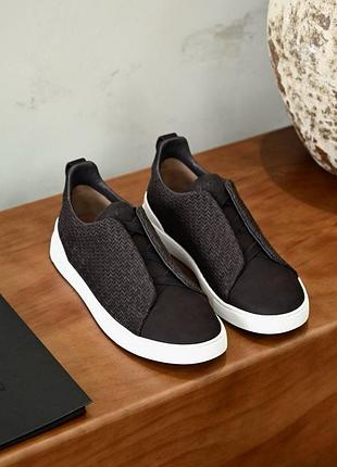 Чоловічі кросівки кеди з натуральної замші zegna розмір 46 30 см