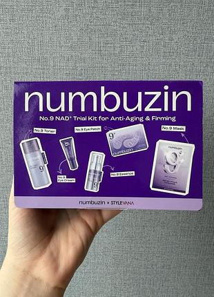 Антивіковий набір numbuzin no.9 nad+ trial kit for anti-aging & firming — комплексний мінінабір для догляду за зрілою шкірою