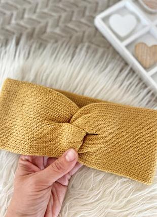 Вʼязана гірчична повʼязка на голову h&m 💛🍂