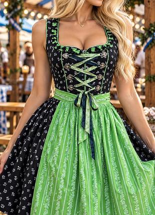 Dirndl schmuckstück tracht, розмір 36 — баварська сукня з фартухом, 100% бавовна, oktoberfest
