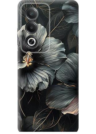 Чехол силиконовый на телефон oppo a3 pro 5g черные цветы "6031u-4144-58250"