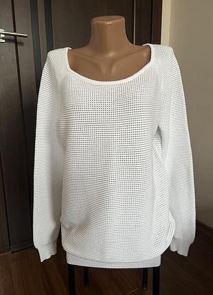 Біла жіноча кофта з невеликим декольте,  bench , xl, котон, віскоза