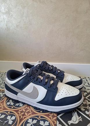 Оригинальные кроссовки nike dunk low white/blue fd9749-400. eur-45
