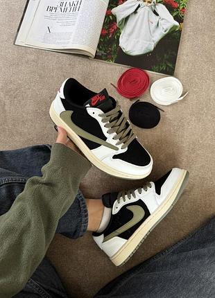 Кросівки jordan 1 x travis scott low og "olive" | 36–45