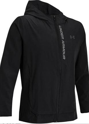 Дитяча чорна вітровка under armour для хлопчика 6–7 років, спортивна куртка, легка курточка від вітру, демісезонний одяг, спорт, прогулянки.
