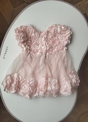 Розовое платье в год для девочки, новое. 2