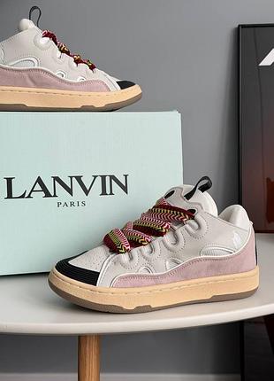 Lanvin curb sneakers white pink