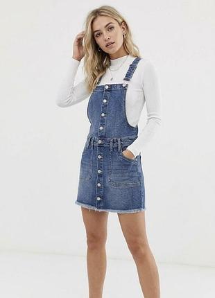 Джинсовый сарафан arizona jean co на пуговицах с необработанным краем, размер m