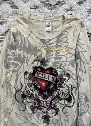 Жіночий лонгслів ed hardy(christian audigier)