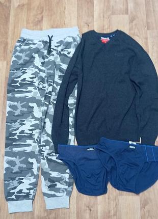 Пакет одягу для підлітка/чоловіка: светр superdry, штани primark + 2 шт. плавок indena. все за 200 грн!