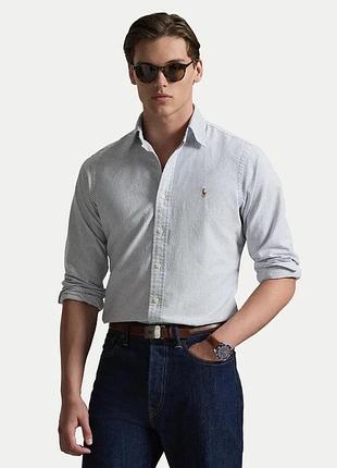 Оригінальна сорочка ralph lauren striped oxford shirt, розмір m