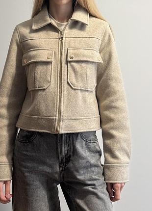 Бежева куртка zara розмір xs, s укорочена куртка zara