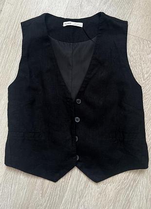 Жилет pull&bear з льоном у складі м