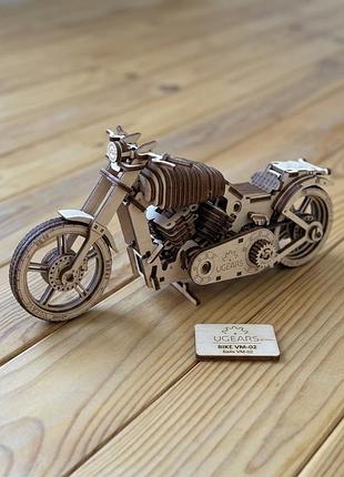 3d-конструктор байк ugears bike vm-02 дерев'яний механічний