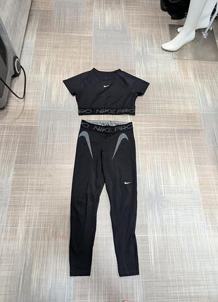 Жіночий спортивний комплект nike pro dri-fit — топ s, легінси m