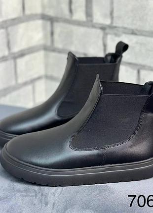 Сапоги кожаные на байке 36-41рр