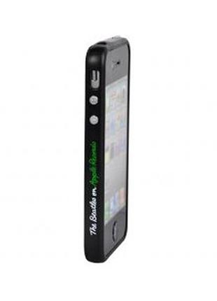 Бампер для iphone 4s "beatles on apple", черный