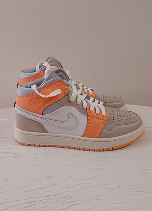 Кеды высокие кроссовки nike air jordan кожаные из натуральной кожи демисезонные на осень весну