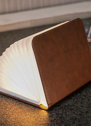 Світильник-книга на акумуляторі smart book gingko (англія), натуральна шкіра