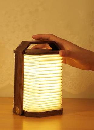 Світильник на акумуляторі gingko smart origami lamp, натуральний горіх | g033wt