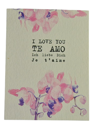 Мини открытка "te amo" 10х7,5 см