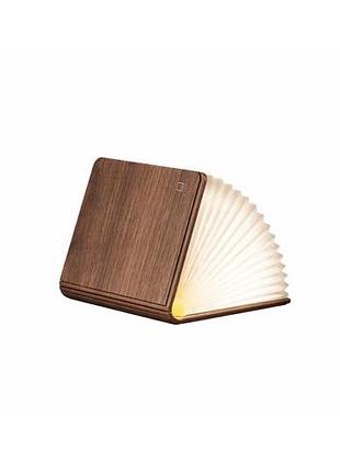 Світильник-книга на акумуляторі gingko super mini smart book, дерево горіх | g086wt