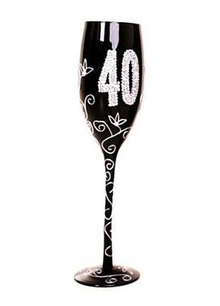 Бокал для шампанского "40", черный