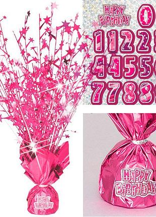 Декор настольный "happy birthday", розовый