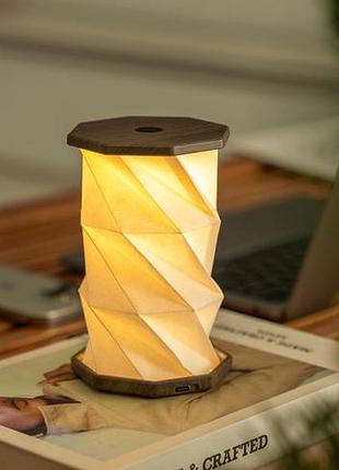 Світильник на акумуляторі gingko mini hexagon twist, горіх | g036m-wt