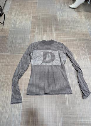 Женская кофта diesel industray с логотипом, серая, стиль y2k