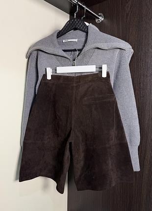 Бермуди із натуральної шкіри pull&bear