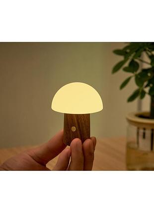 Світильник на акумуляторі gingko alice mushroom lamp super mini, горіх | g022s-wt