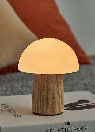 Світильник на акумуляторі gingko alice mushroom lamp mini, білий попіл | g022ah2