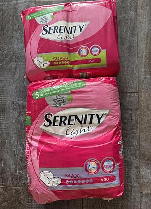 Урологічні прокладки serenity light lady maxi (7 та 6 крапель поглинання