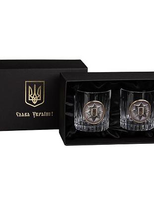 Набір келихів для віскі "нацполіція україни" boss crystal, 2 келиха
