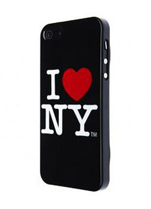 Кришка для iphone 5 "ilove ny on black"