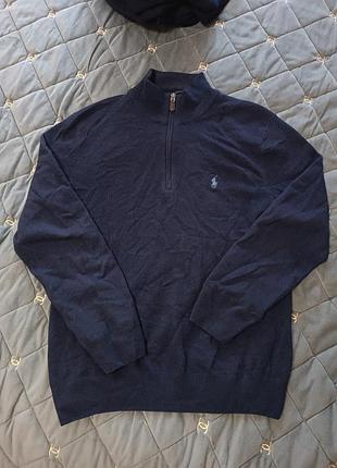 Свитер 1/3 zip шерстяной polo ralph lauren