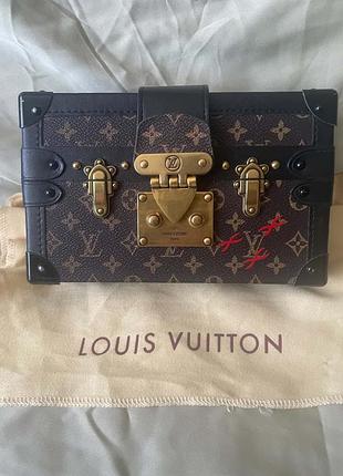 Louis vuitton женская сумка-кейс монограммная, кроссбоди, клатч, petite malle monogram mini