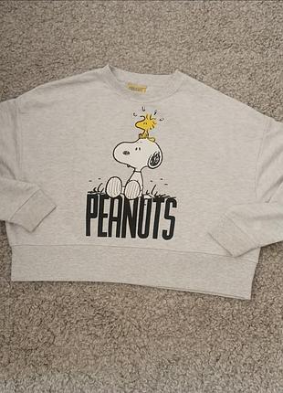 Світшот жіночий snoopy оверсайз сірий