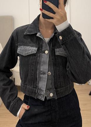 Короткий джинсовий піджак zara