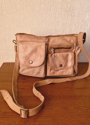❤ трендовая сумка натуральная замша crossbody