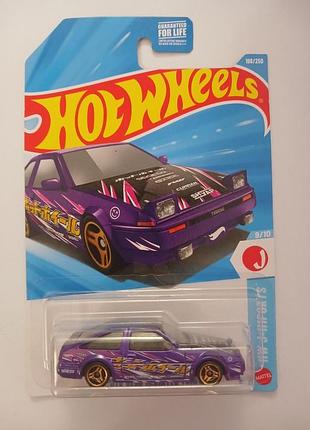 Колекційна машинка для хлопчика hot wheels toyota ae86 sprinter trueno фіолетова