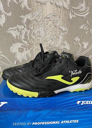 Бутси чоловічі joma toledo чорні з салатовим